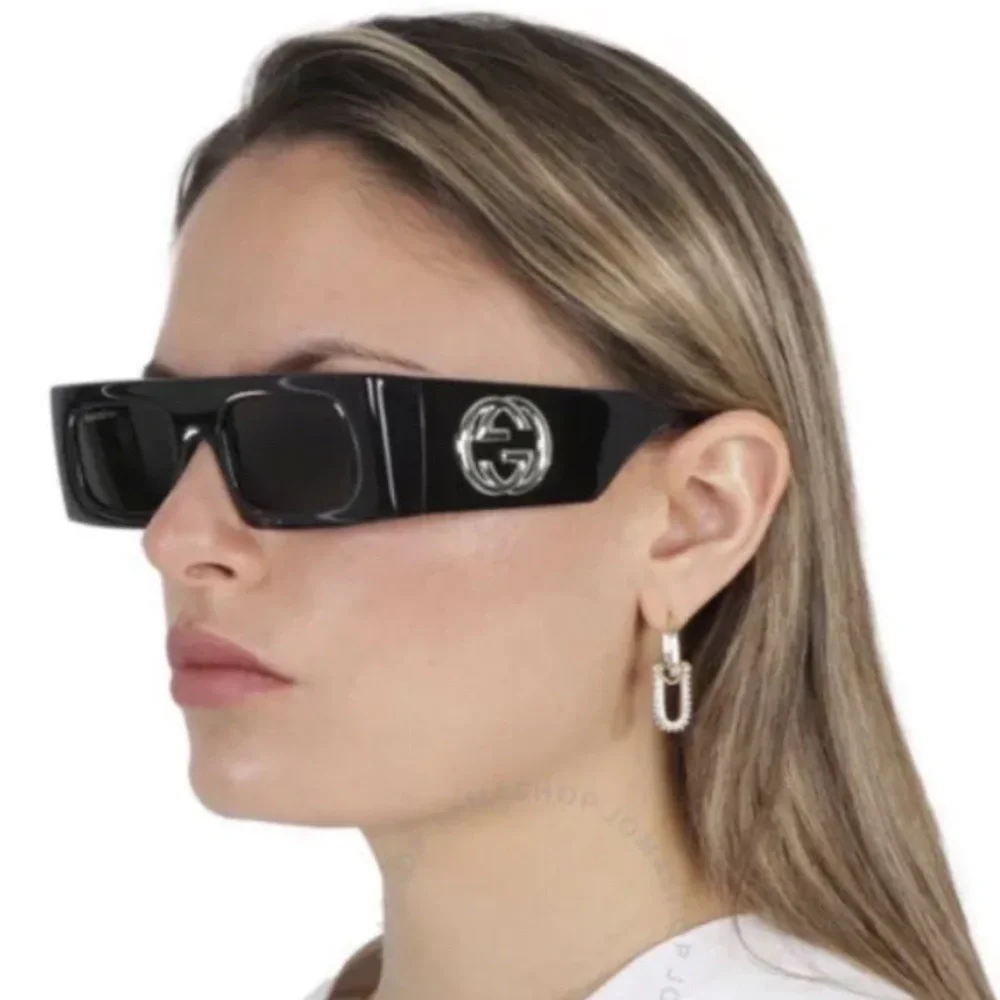 NEW GUCCI GG1646S 001 SQUARE BLACK GREY WOMEN SUNGLASSES GUCCI